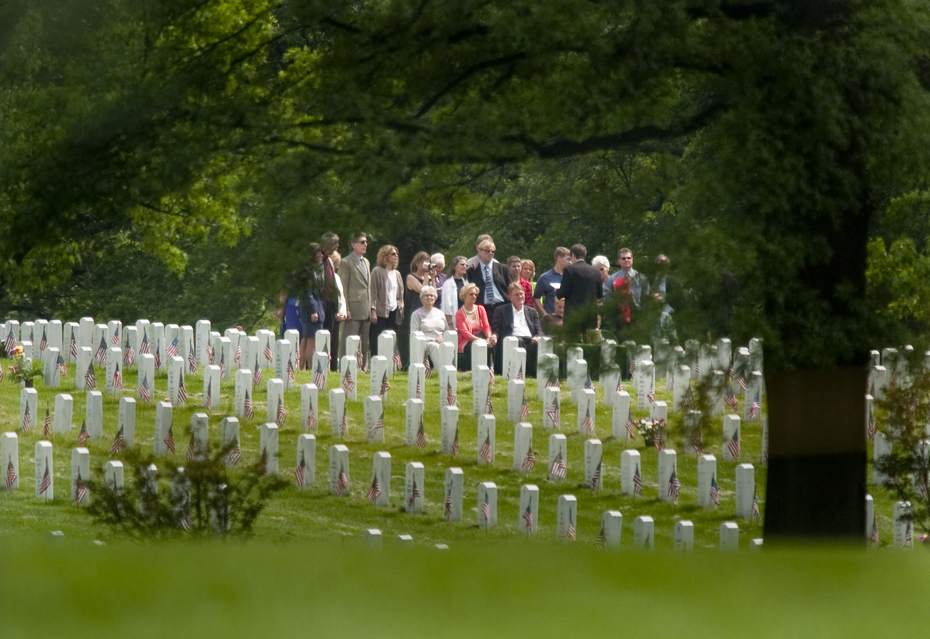 LCPL Jourdan Grez's graveside service at Arlington National Cemetery. Grez was killed May 11, 2005 when his amphibious assault vehicle struck an explosive device in Karabilah, Iraq.