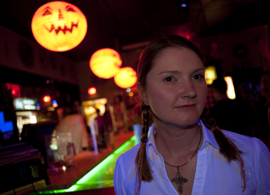My wife Jenny at the Artful Dodger.